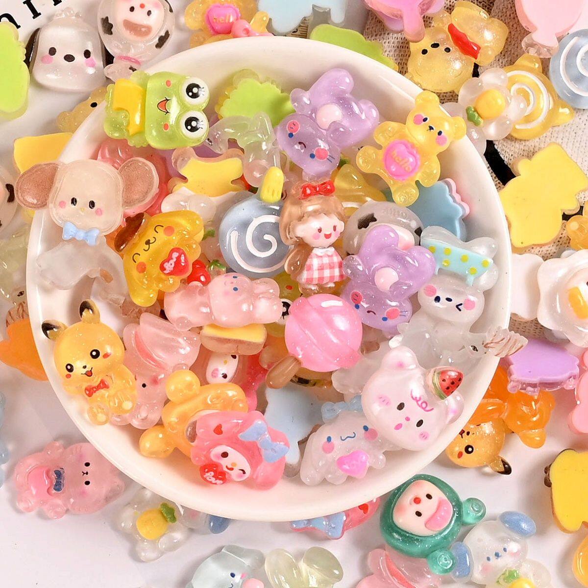 奶油胶配件冰透系列卡通透明树脂配件DIY奶油胶配饰 树脂小配件