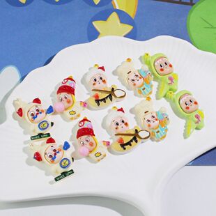 卡通萌粒星星人潮玩公仔树脂配件奶油胶手工diy发夹鞋扣手机饰品