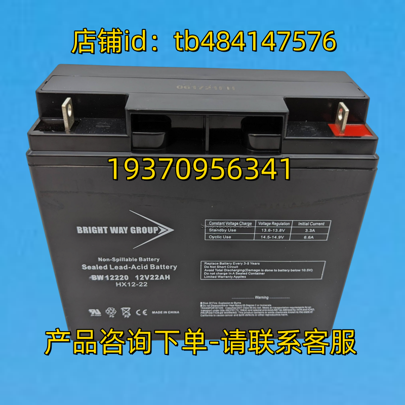 BRIGHT WAY GROUP 蓄电池 BW12220 12V 22AH HX12-22 电池