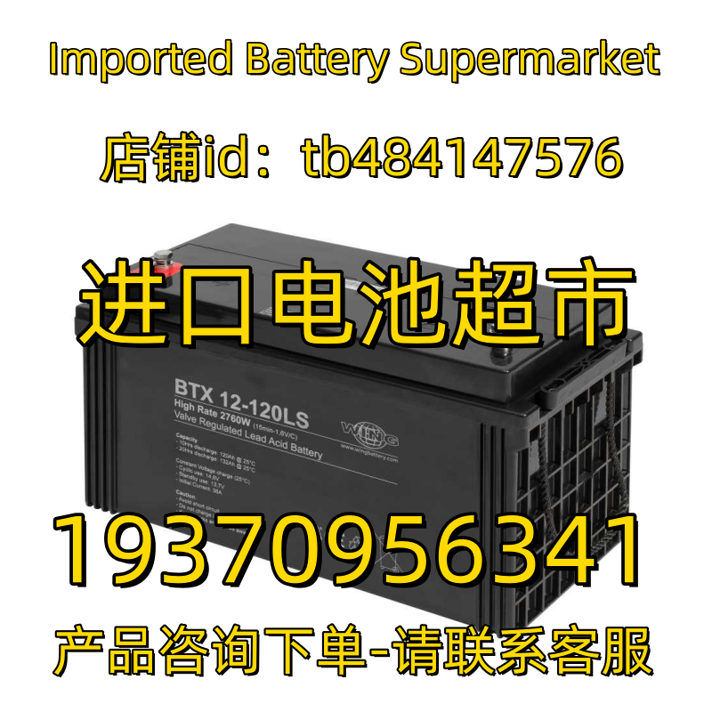 WING蓄电池 BTX12-120LS Higk Rate 2760w 15min 12V120AH 电池