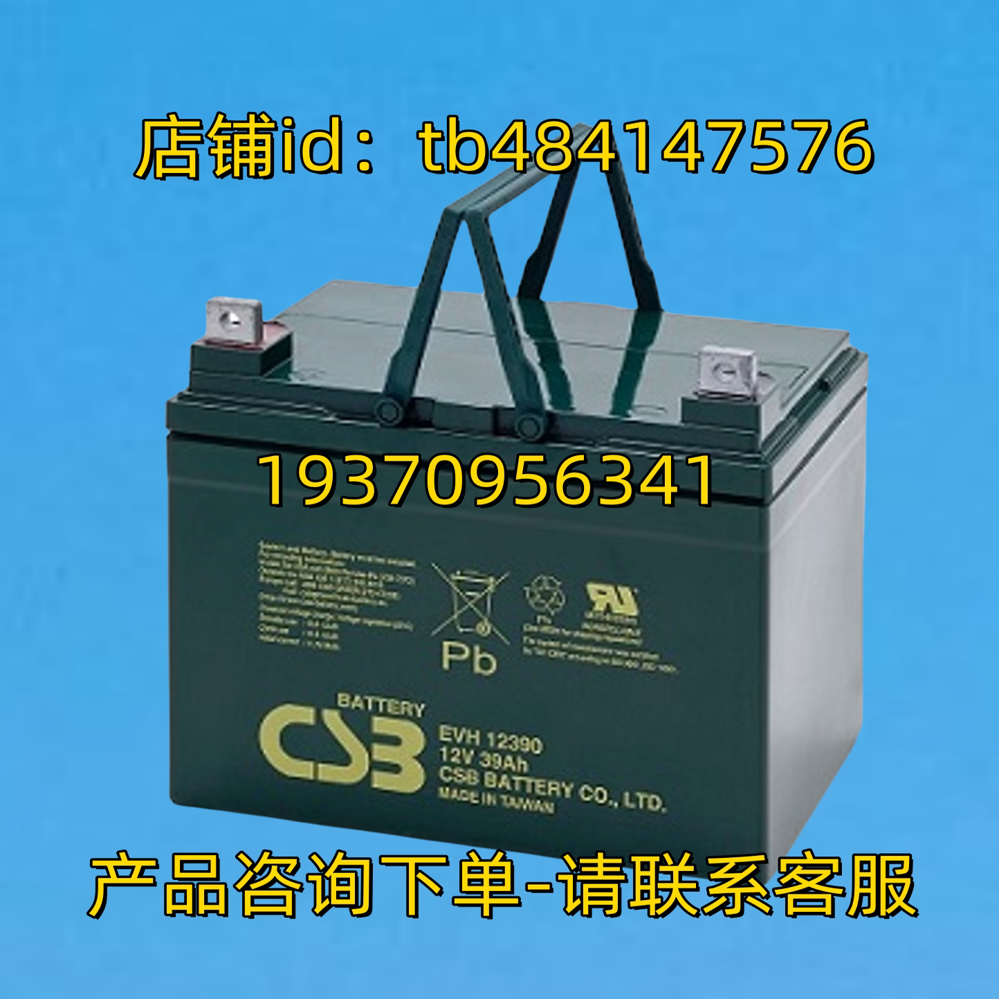 CSB BATTERY 蓄电池 CSBBATTERY EVH12390 12V39AH CSB电池