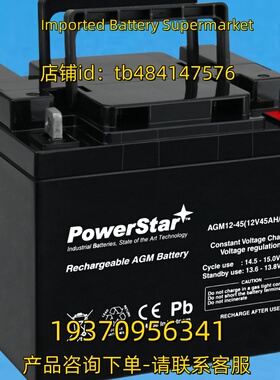 powerstar蓄电池 powerstar battery AGM12-45 12V45AH/20HR 电池