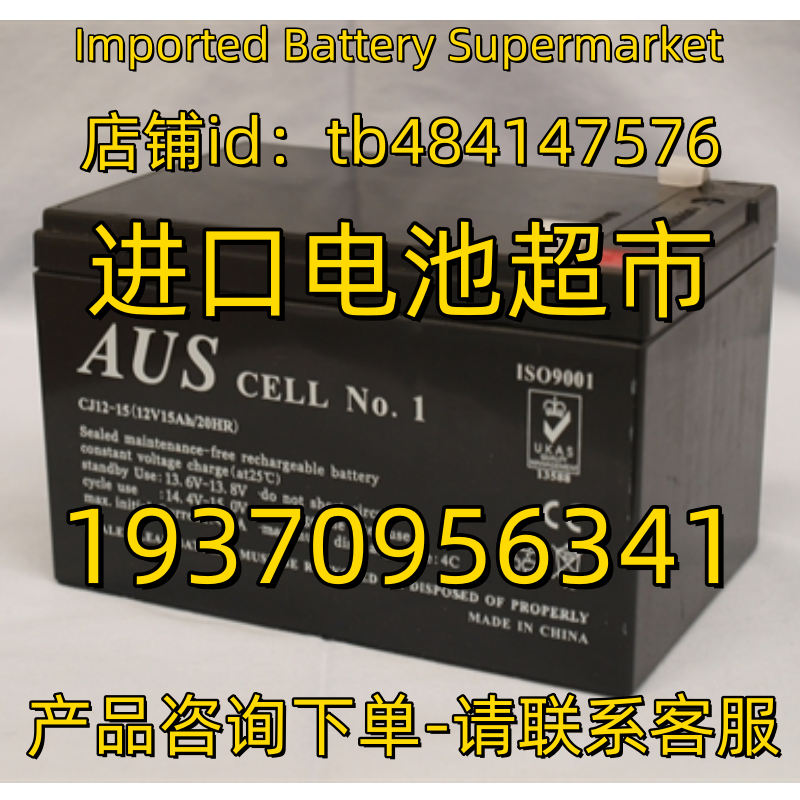AUS蓄电池 AUS CELL No.1 CJ12-15 12V15AH/20HR 免维护电池