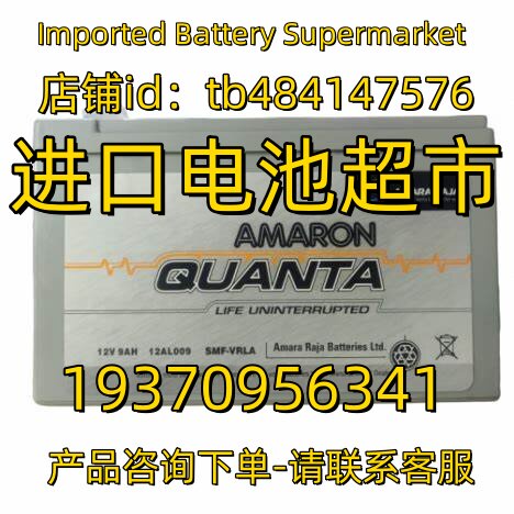 AMARON QUANTA蓄电池 12V9AH 12AL009 SMF-VRLA 应急电源医疗电池