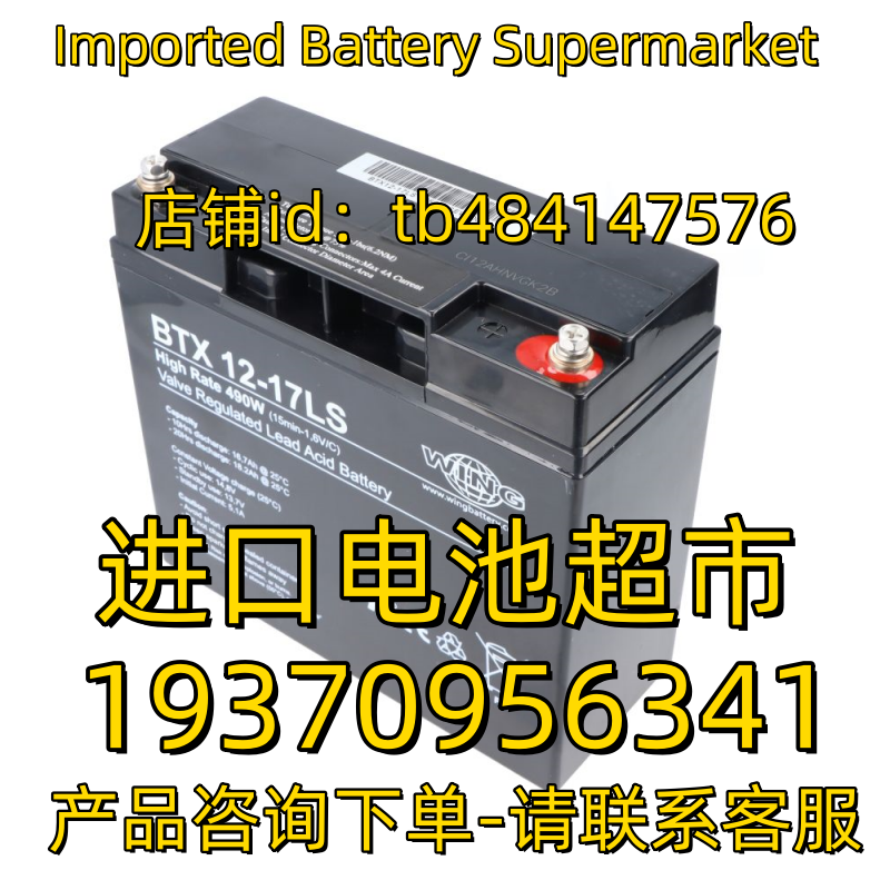 WING BTX12-17LS High Rate 490W 15min 1.6V/C 12V17AH 蓄电池