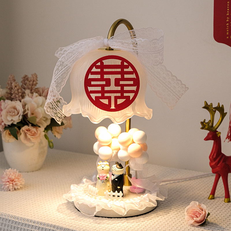 结婚长明灯婚房卧室床头送闺蜜新娘陪嫁订婚礼物可爱创意新婚台灯