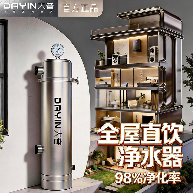 自来水过滤器净化设备家用农村净水器井水黄泥水全屋前置反冲洗