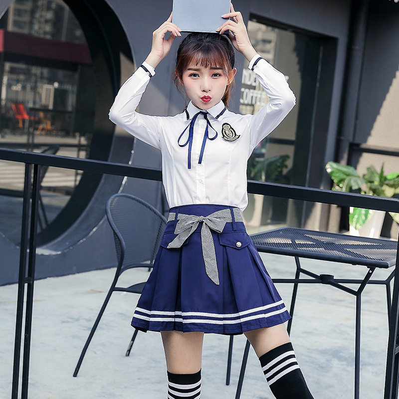 中学生毕业校服班服 韩版学院风jk制服衬衣套装 厂家一件代发团购