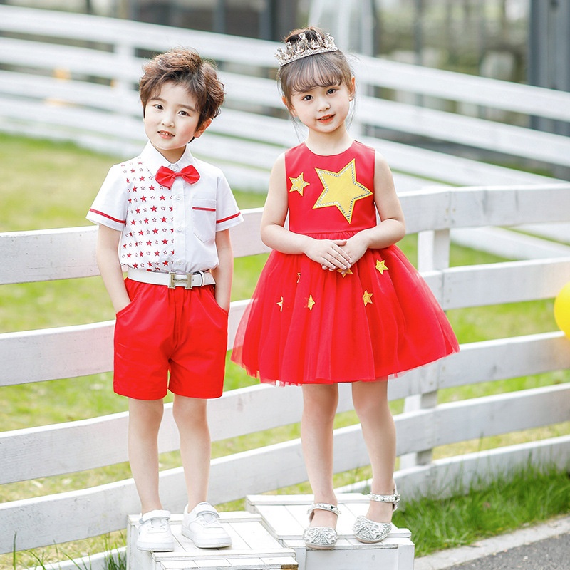 六一儿童节童声大合唱团演出服中小学生诗歌朗诵舞蹈表演服装