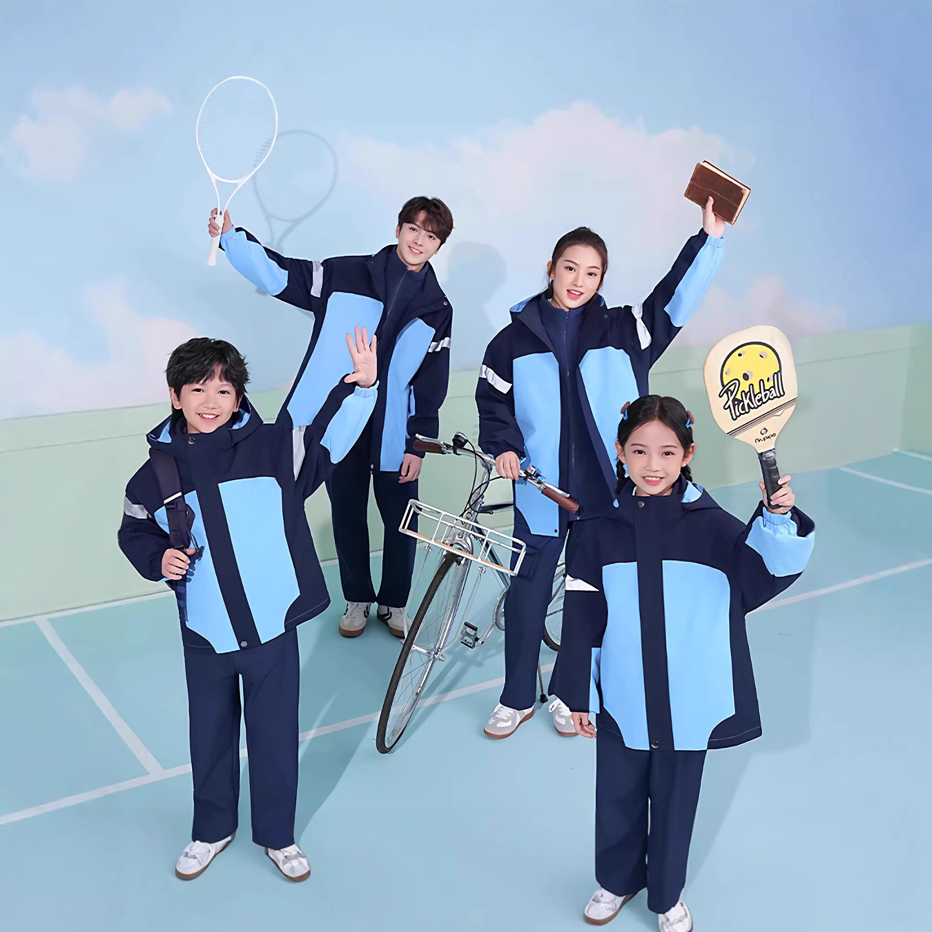 景德镇中学生运动套装校服冲锋衣男女三件套冬季加厚保暖防水防风