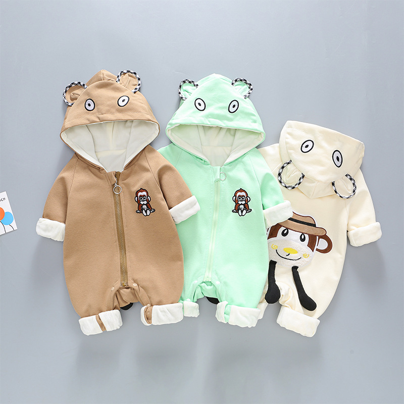 猴子春秋婴儿连体衣宝宝衣服新生儿初生秋季外出服秋装抱衣秋超萌