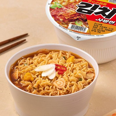 农心牛肉辣白菜g韩式碗装泡面 面韩国进口速食小杯泡菜面泡面 面