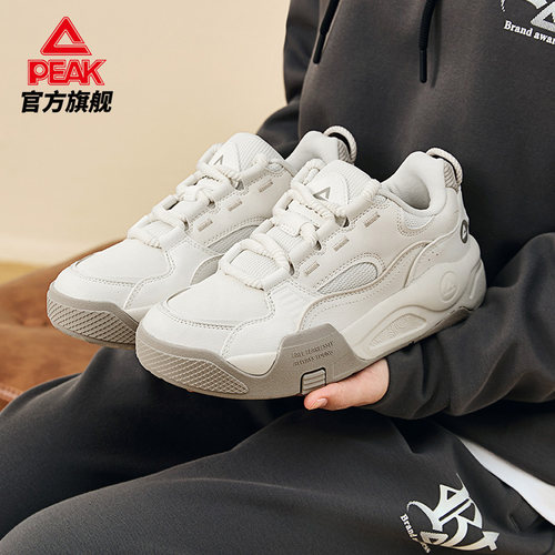 匹克漫游态极板鞋厚底增高小白鞋