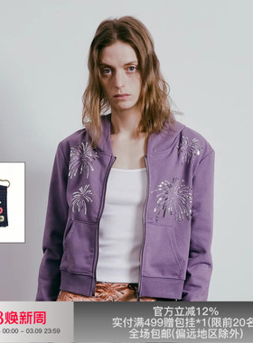 【罗渽民同款】APRIORITY先验 烟花珠片绣绣花卫衣长袖连帽外套