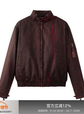 APRIORITY先验 贞德燃烧百合蕾丝刺绣仿麂皮新雪丽棉皮衣棉服夹克