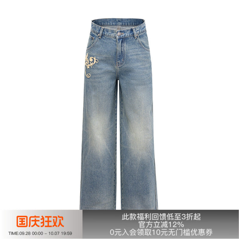 APRIORITY先验复古花型牛仔裤图片