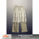 白色蕾丝镂空无性别休闲宽松直筒裤 APRIORITY先验 帷幔裙裤