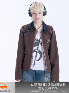 APRIORITY先验 浮士德拼接衣领珠片绣花做旧喷色底特律工装夹克