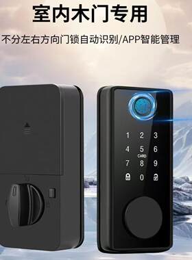 无把手远程涂鸦通通智能门锁室内家用木门刷卡指纹锁密码辅助