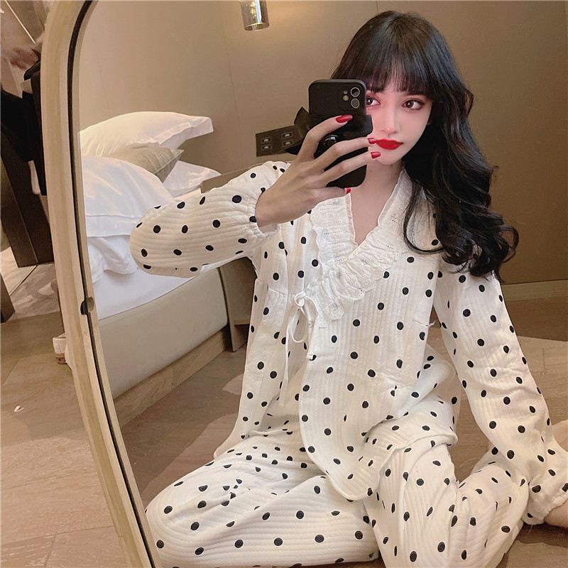 Real price 2021 new air cotton maternity service pure cotton postpartum nursing pajamas two piece French home service