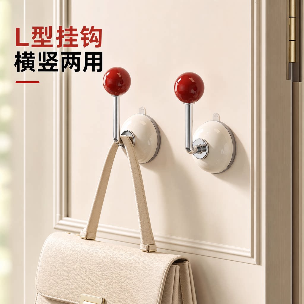 吸盘挂钩免打孔壁挂式衣柜侧面帽子收纳架宿舍挂衣钩帽子挂架挂钩