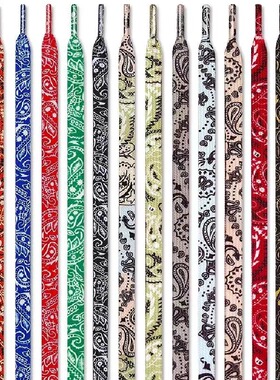 空军一号鞋带男女款扁平渐变腰果花黑色af1板鞋aj1蓝彩色dunk鞋绳