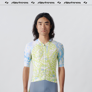男士 春夏轻量透气速干公路车上衣羽翼蓝 Slipstream骑行服短袖