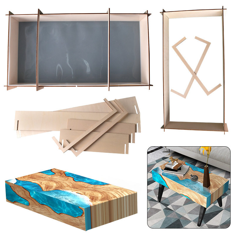 仙菲梦环氧树脂胶diy水晶滴胶模具 河流桌子制作材料长方硅胶模具