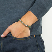 新年礼物 英国tateossian男士 时尚 经典 手串银玛瑙圆盘手链轻奢