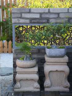 饰品底座 户外花园庭院摆件人造石墩凳子别墅阳台门口布置小花盆装