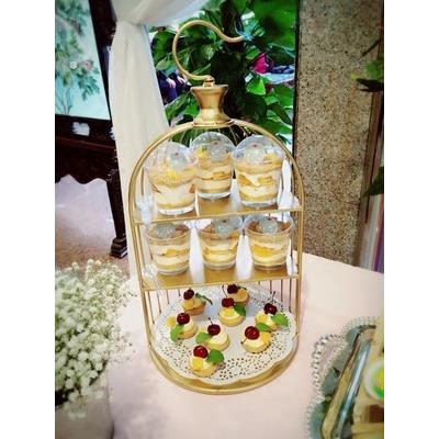 欧式下午茶点心架子 铁艺婚庆甜品台鸟笼摆件 杯子蛋糕架多层西点