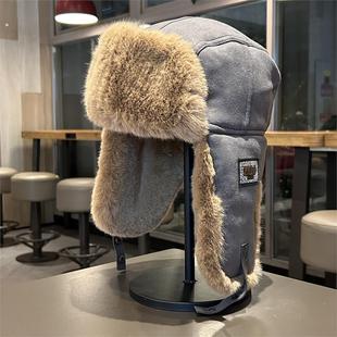 德国雷锋帽加厚保暖防寒男女户外骑行防风加绒护耳帽东北飞行员帽