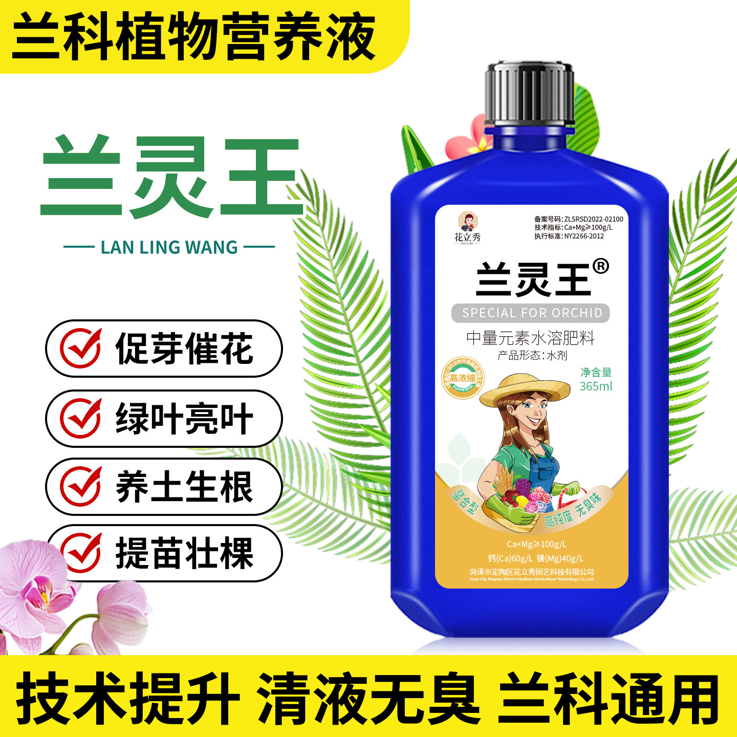 兰灵王兰花营养液促花绿叶通用图片