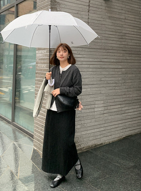 333sss 巨好穿！加厚黑色长裙直筒裙～针织卫裙