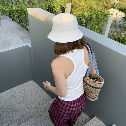 333sss工字针织吊带背心女夏外穿圆领弹力修身坎肩无袖上衣