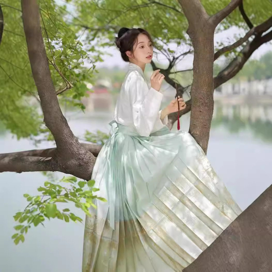 夏季汉服女新款简约印花马面裙30