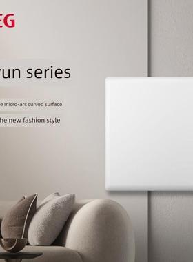 AEG 思韵系列86型家用开关插座面板10A16安素雅白大五孔多控插座