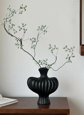 中古装饰摆件陶瓷花瓶彷真植物覆古高级感乔迁民宿客厅插花鲜花