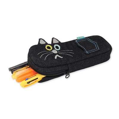 日本GLADEE牛仔猫笔袋化妆收纳包