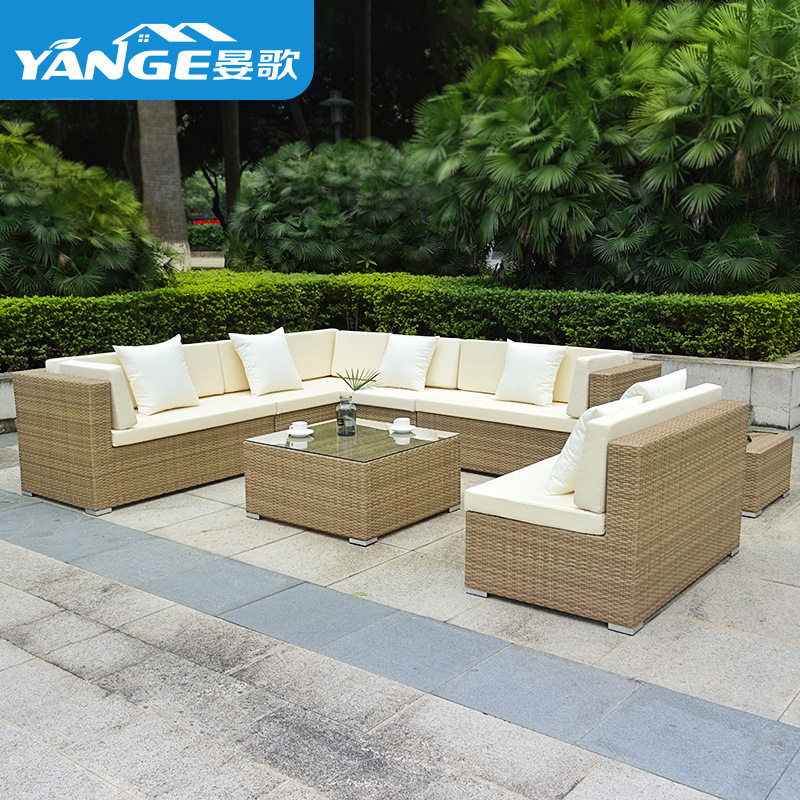 藤编户外沙发室外花园阳台休闲藤沙发庭院PE仿藤椅沙发三件套组合,住宅家具,户外沙发,淘宝优惠券,粉丝福利购,淘宝优惠卷