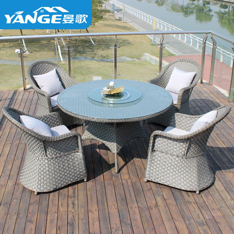 户外阳台藤桌椅组合酒店藤椅三件套庭院别墅露台休闲花园大圆桌椅,住宅家具,桌椅套件,淘宝优惠券,粉丝福利购,淘宝优惠卷