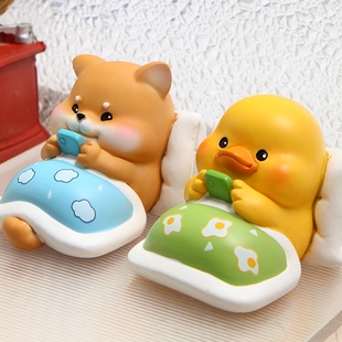 小猪猪摆件办公桌装 饰品柴犬车饰治愈系情绪稳定车载礼物高级小众