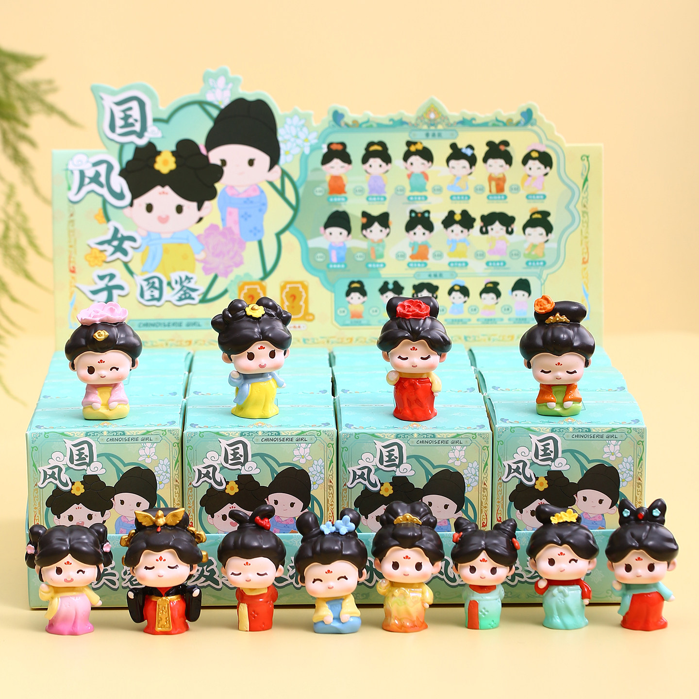 洛阳文创可爱萌粒汉服唐仕女小手办古风盲盒解压摆件情绪稳定神器