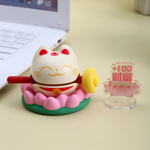 小木鱼解压玩具解压玩具招财猫咪