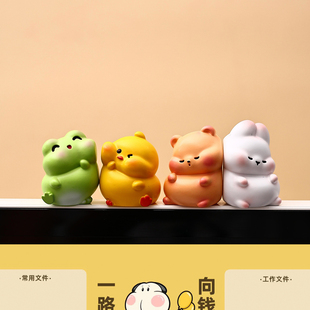 饰车载内饰配件用品女生 汽车中控屏趴趴摆件车内中控台显示屏幕装