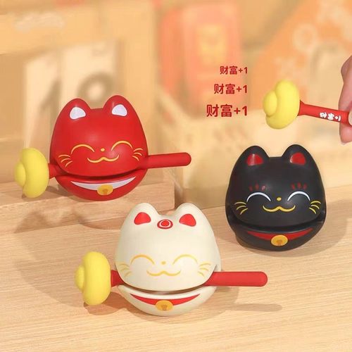 招财木鱼桌面摆件发财小礼物儿童