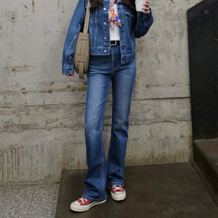 INNQ【塞林女孩】王牌显瘦裤型新色高腰春弹力修身直筒女牛仔长裤