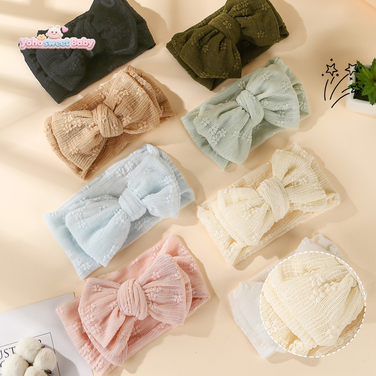 婴儿发带夏季薄款遮脑门帽