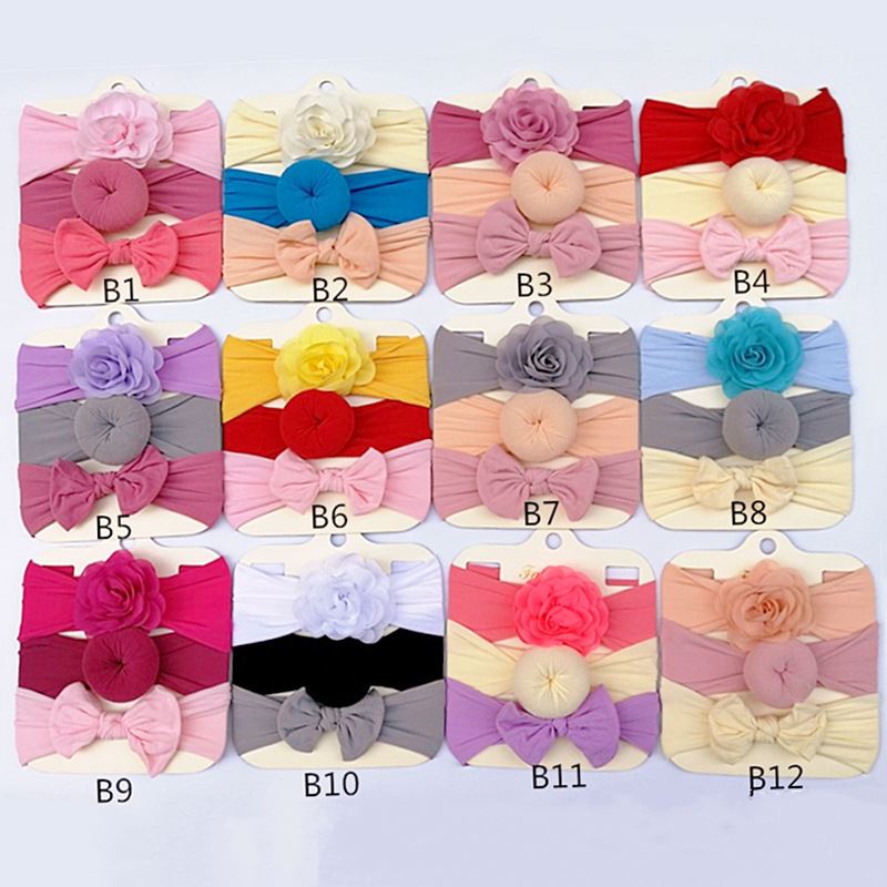 欧美儿童发带三件套新款花蝴蝶结