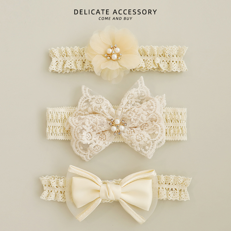 儿童甜美蝴蝶结发带护囟门帽